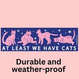 At least we have cats magnetic bumper sticker magnet rescue crazy cat lady pet